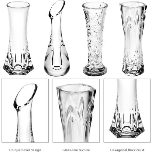 1pc Vases Made Of Plastic Transparent Flower Vase Creative Decoration Home Imitation Crystal Vases