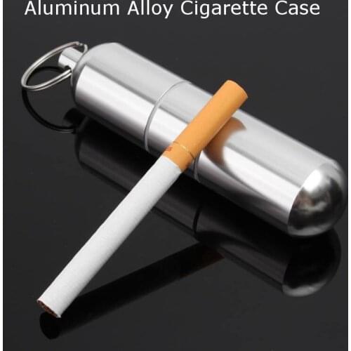 WSFS Hot Aluminum Alloy Cigarette Holder Capsule Case Waterproof Pill Toothpick Holder Key Ring