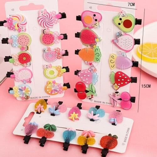 1Set Korean Fashion Hair Clips For Women Girls Kawaii Kids Hair Accessories Cartoon Barrettes Candy Color Hairpins Clip For Hair