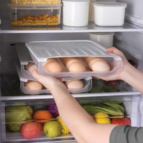 Refrigerator Egg Storage Box Kitchen Accessories Organizer Fresh Box Egg Holder Stackable Kitchen Tool Portable Food Storage Box