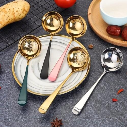 Gold Utensil Set Titanium Stainless Steel Cooking Tools Shovel Cookware Spoon Colander Cooker Kitchen Tool Ladle Soup Spoon