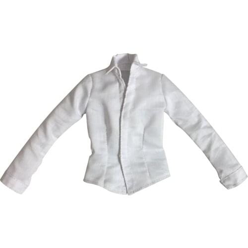 1/6 White Long Sleeve Shirt Top for 12'' Kumik Female Figure