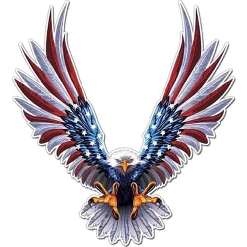 1Pcs Car Body Window Stickers American Flag Eagle For Decoration Cover Sractches Reflective Decals Waterproof Stickers