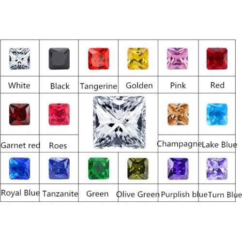 10Pcs Four Claws on Titanium Steel Color AAA Zircon Earrings Set with 5 Mm Square Stainless Steel Needle Stud Earrings