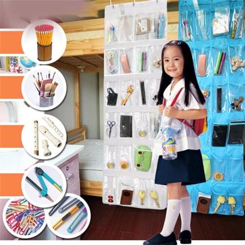 24 Pocket Shoe Storage Hanging Bag Home Wall Door Hanging Shelf Bags with Hooks Space Saver Organizer For Shoes