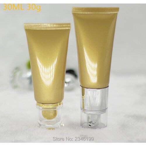 30ML 30g 50pcs/Lot Bright Gold Comestic Soft Tube BB CC Container Eye Cream Hand Cream Packing Bottle Essence Ointment Tube