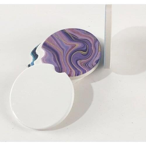 500pcs Sublimation Blank Car Ceramics Coasters 6.6*6.6cm Hot Transfer Printing Coaster Blank Consumables Materials W0214