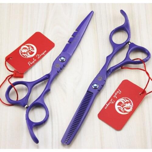 507# TOPPEST 6.0 Inches Purple Hairdressing Scissors JP 440C 62HRC Home & Salon Cutting Scissors Thinning Shears Hair Scissors