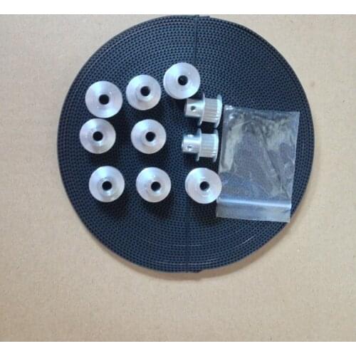 760mm, GT2 Open Ended Timing Belt ,Closed Loop, 6mm width,with 10pcs GT2 Timing Pulley 20 Teeth, 5mm Bore and Set Screw Pack