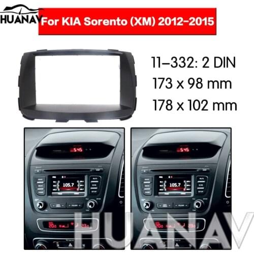 HUANAV Car Radio stereo Fitting installation adapter fascia For 2012-2015 KIA SORENTO 2DIN Bracket Stereo Frame Audio Fascias