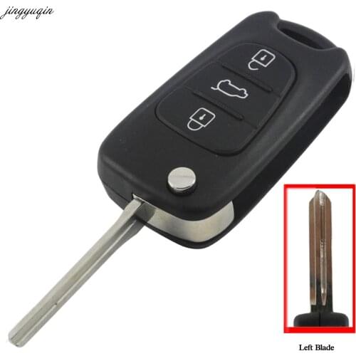 Jingyuqin Flip Remote Auto Car Key Shell Blanks for Kia Rio 3 Picanto Ceed Cerato Sportage K2 K3 K5 Soul Hyundai Folding Case