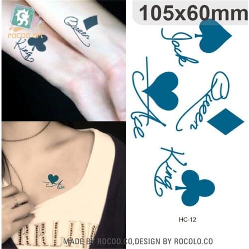Body Art waterproof temporary tattoos paper for women and Couples 3d Playing cards design small tattoo sticker Wholesale HC-12