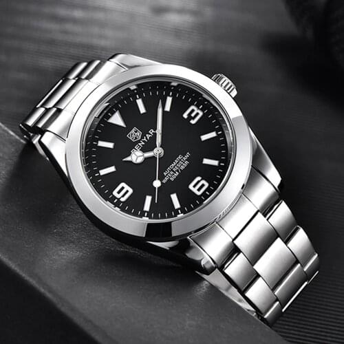 BENYAR Luxury Business Men Watch Waterproof 50M Mechanical Wristwatch Stainless Steel Automatic Watches Men reloj hombre clock