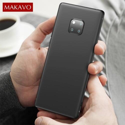 MAKAVO Cover For Huawei Mate 20 Pro Case Full Protection Soft Silicone Matte Phone Cases For Huawei Mate 20 Mate20 Pro