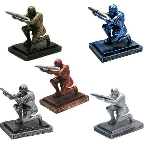 Executive Knight Pen Holder Armor Hero Pen Stationery Resin Display Supplies