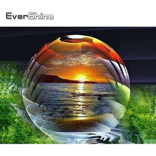 EverShine 5D Full Square Diamond Painting Scenery Picture Of Rhinestones Diamond Embroidery Sea Landscape Mosaic Diamonds Art