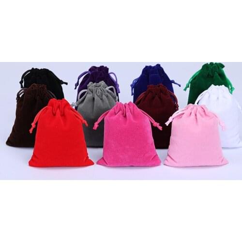 10Pcs Pink Color Separation Flannel Bags Jewelry Gift Display Packing Bags Velvet Drawstring Pouches Gift Bags Xmas Gift Bags