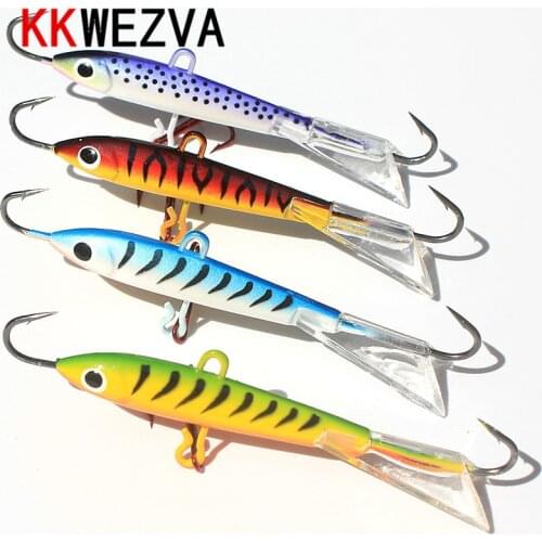 KKWEZVA 4pcs 83mm 18g Fishing Lure winter Ice Fishing Hard Bait Minnow Pesca Tackle Isca Artificial Bait Crankbait Swimbait