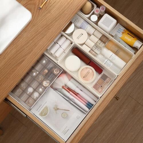 Desktop Stack Storage Box,Plastic,White,Free Combination,Drawer Division,Multi-functional Kitchen Shelf