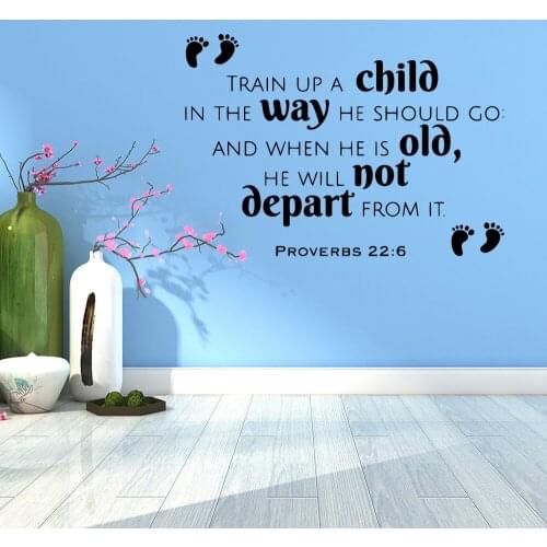 Creative Train up a child in the way he shoud go Wall Sticker Pvc Wall Art Stickers Modern Fashion Home Decoration Accessories
