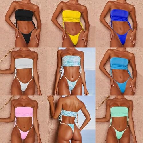 Summer Bandage Swimwear Two Piece Swimsuit Women Sexy Bikini Set Brazilian Thong Bottom Bathing Suit Female Push Up Beachwear