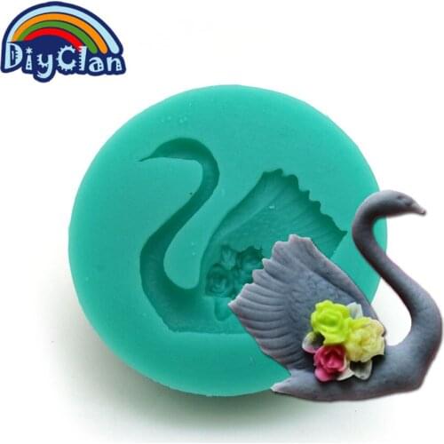Swan silicone molds for cake decorating jelly dessert molds fondant tools handmade cake sugar chocolate mould kitchen F0084TE35