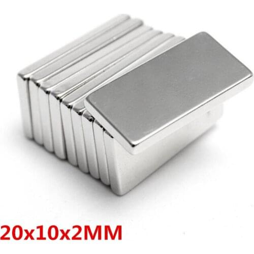 10/20/50/100pcs 20mmx10mmx2mm Magne 20x10x2 Strong Cuboid Fridge Square Magnet 20*10*2 Rare Earth NeodymiumArt Craft Connection