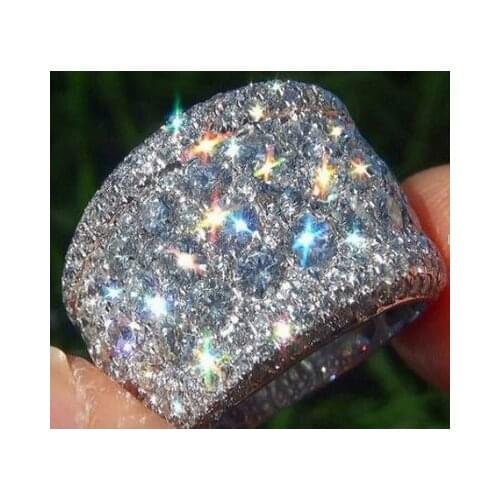 Fashion Big Silver Color AAA CZ Zircon Stone Rings for Women Wedding Engagement Jewelry Rings