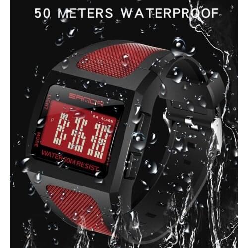 Fashion Mens Watches Waterproof Mens Boy LCD Digital Stopwatch Date Rubber Sport Wrist Watch Waterproof Clock reloj Q7