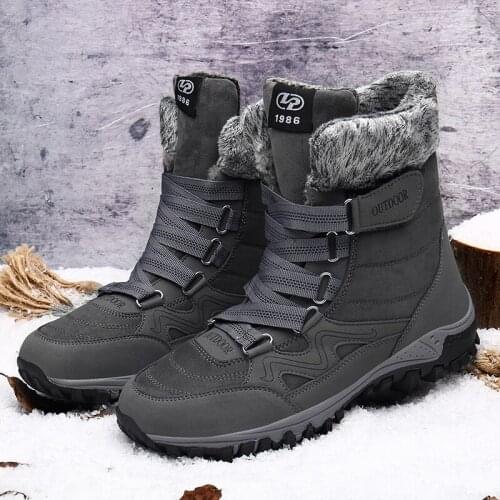 Men Women Winter Boots Snow Man Outdoor Warm Plush High Top Shoes Suede Leather 2021 New Hot Sale