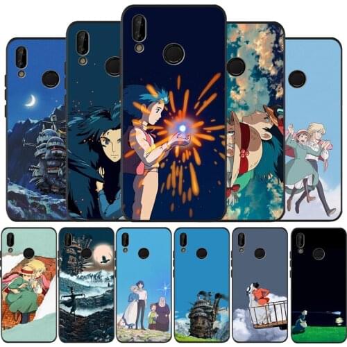 Howls Howls Moving Castle Black Silicone Soft Phone Case For Huawei 40 30 20 10 9 Lite Pro P smart 2019 Y6 Y6 Prime2019 Y9