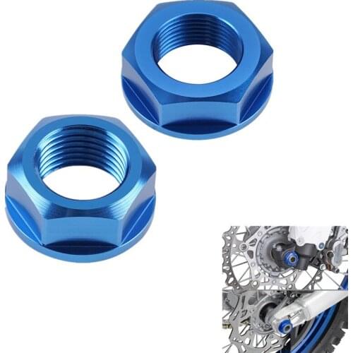 NICECNC Wheel Axle Nut Front Rear Axle Nut Screw For Yamaha YZ250F YZ450F 2009-2013 T6061 Aluminum CNC Anodized Blue