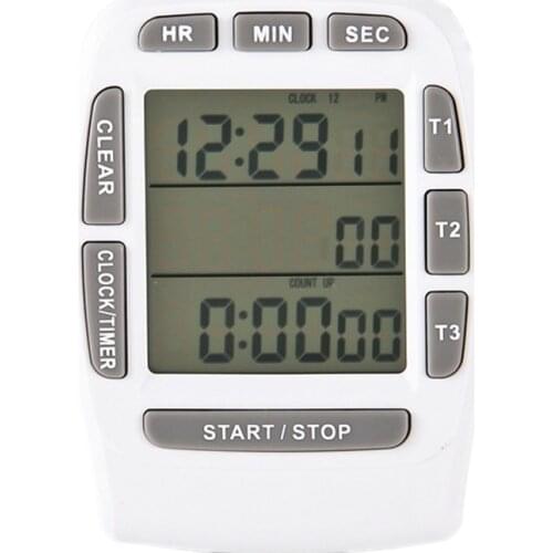 New LCD Multi-Channel Digital Kitchen Timer Time CountDown Laboratory 3 Channel Timers 99 Hours Time Counting Device