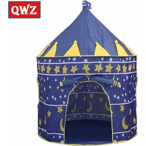 QWZ Toy Tent Kids Crawling Portable Foldable Tipi Princess Prince Castle Indoor Outdoor Toys Pool for Ocean Ball Play Game House