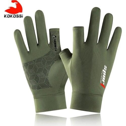 KoKossi New Fishing Gloves Men And Women Two Fingers Gloves Outdoor Gloves Summer Sunscreen Non-slip Gloves Sunscreen Gloves
