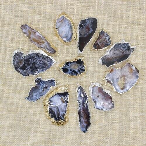 Natural Stone Agate Druzy Pendant Fashion Irregular Quartz Crystal Pendant Pendant Jewelry Making DIY Necklace TR-055 Accessorie