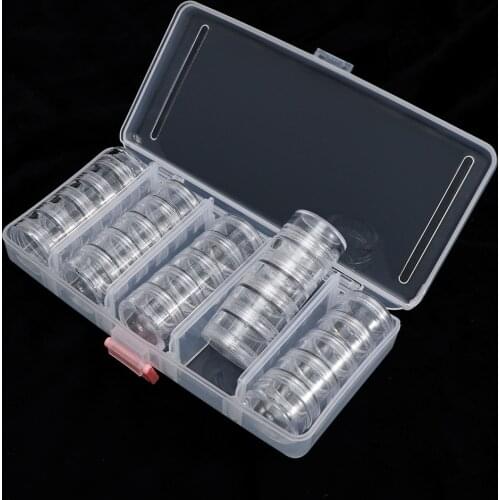 Transparent Empty Storage Box Nail Art Glitter Powder Case Box Rhinestone Bead Gems Accessories Plastic Organizer Manicure Tool