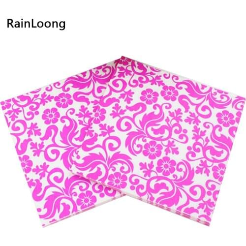 [RainLoong] Flower Green Paper Napkin Event & Party Supplies Tissue Napkin Supply Decoration Paper 33cm*33cm 1 pack (20pcs/pack)