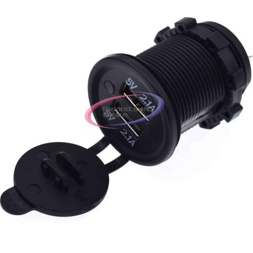 Splitter Dual USB Port Cigarette Lighter Socket Car Charger Power Adaptor 12-24V