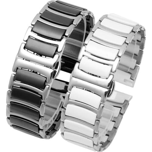 20mm 22mm Ceramic Strap for Samsung Galaxy Watch 3 42mm 46mm Active 2 Gear S3 Stainless Steel Bracelet Band Huawei GT 2/2e/Pro