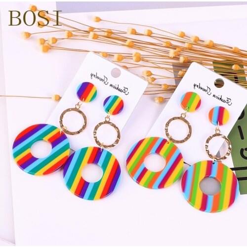 Earrings For Women Boho Acrylic 2019Acetate Dangle Drop Earings Fashion Big Bohemian Accessories Geometric korean Luxury Bridal
