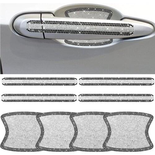 Rhinestone Bling Car Door Handle Scratch Protector Reflective Stickers