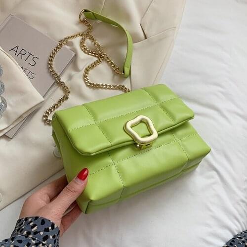 Grid PU Leather Flap Crossbody Bags for Women Branded Luxury Ladies Handbags Designer Lady Chain Travel Shoulder Clutch Purses