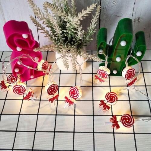 Lollipop LED String Lights Cute Leds Light for Window Sweet Decoration Home Indoor Christmas Ornament Battery Power Lamp Luces