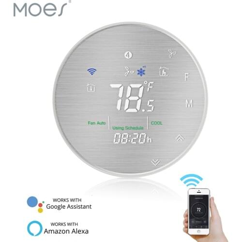 WiFi Smart Heat Pump 24V Thermostat Temperature Controller Smart Life/Tuya APP Remote Control,Works with Alexa Google Home