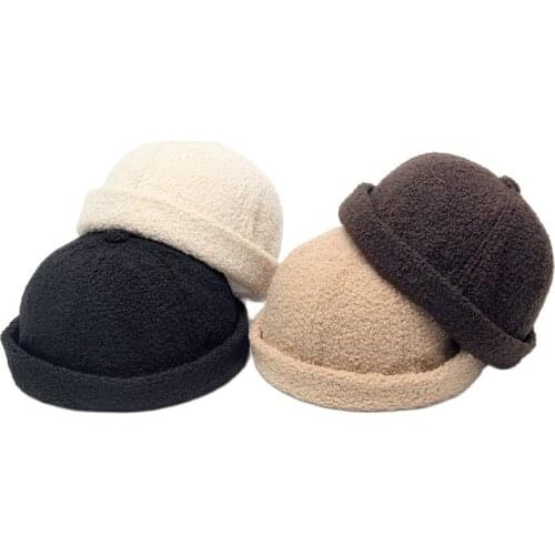 High Quality Lamb Wool Beanie Hat Warm for Men Women Winter Autumn