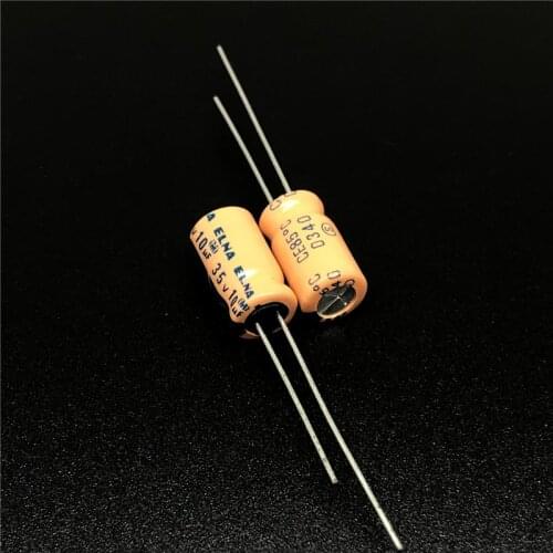 10pcs/100pcs 10uF 35V ELNA 6.3x11mm Orange 35V10uF Audio Capacitor
