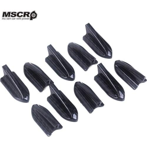 10pcs Universal Carbon Fiber EVO-Style PP Roof Shark Fins Spoiler Wing Kit Vortex Generator Car Styling