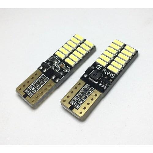 2PCS T10 LED 194 168W5W LED Door light Dome light 4014 24SMD led Reading lamp Light Non polarity Canbus white clearance lamp 12V