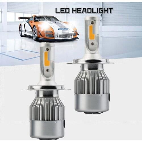 2PCS C6 led Car Headlight 3000K Gold Yellow Light Color H4 LED H7 H11 H8 H9 H1 H3 9005 9006 Auto Car Headlight Bulbs 72W 8000LM